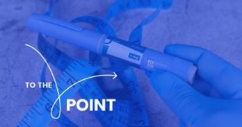 To the Point logo and Ozempic injection pens
