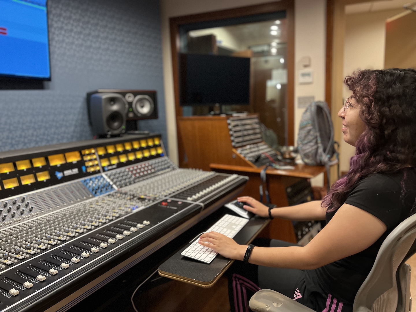 Audio Technology DPA Audio Tech student in the studio