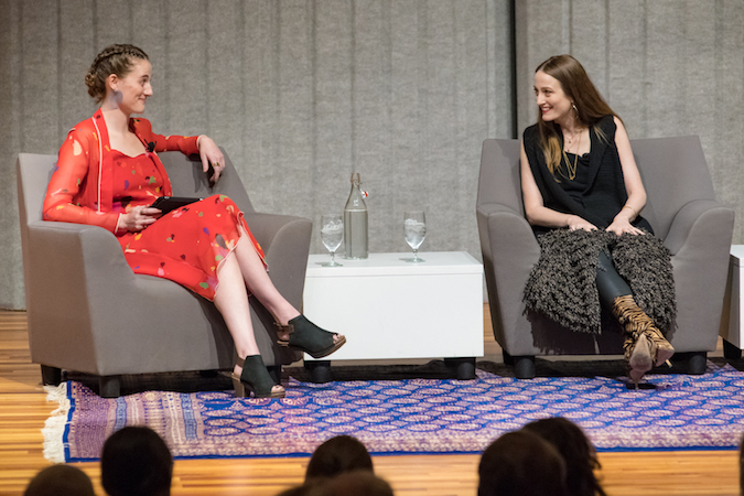 Julie Kent and Britta Joy Peterson on AU Recital Hall stage.