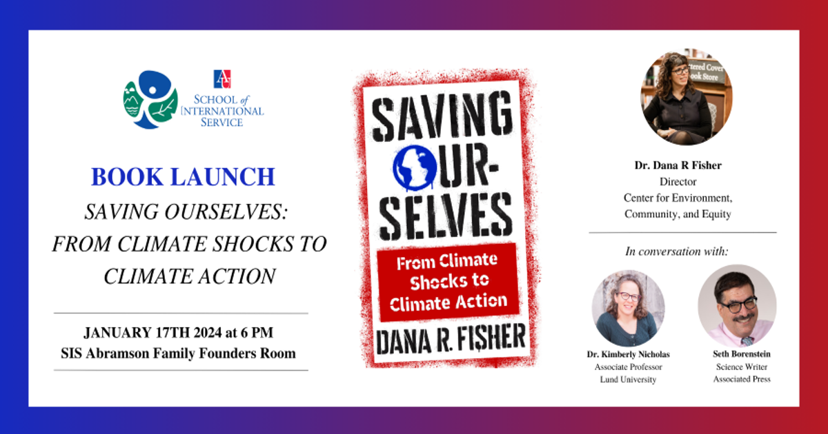 Book Launch Saving Ourselves from Climate Shocks to Climate Action
