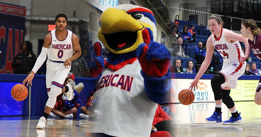 AU athletes playing basketball