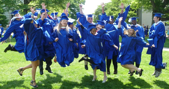 Students at commencement