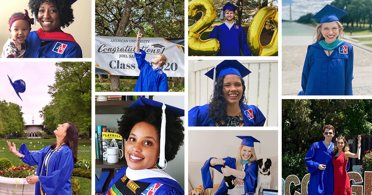 Graduate photos shared to #2020AUGrad on social media.