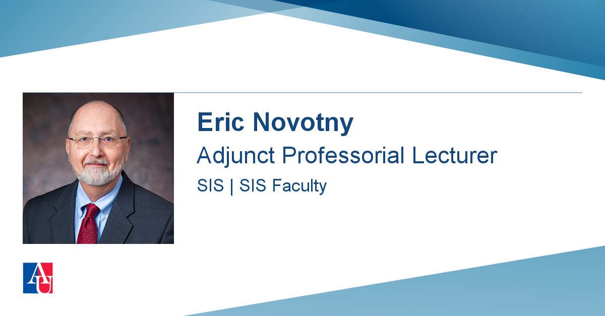Faculty Profile: Eric Novotny | School of International Service ...