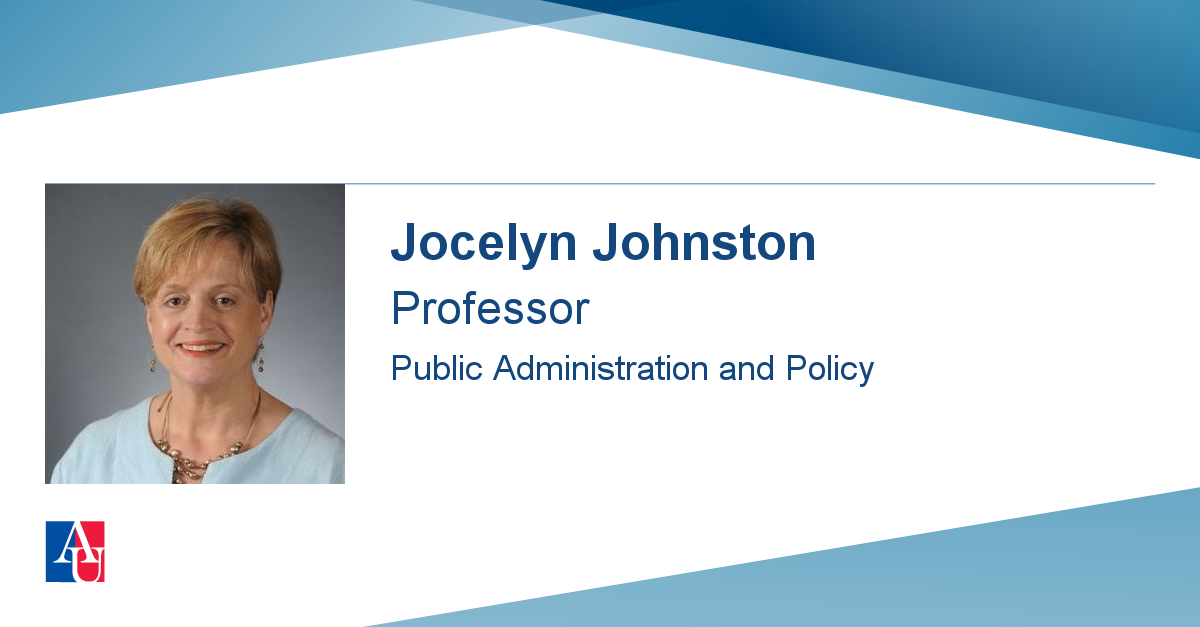 Faculty Profile: Jocelyn Johnston | School of Public Affairs | American ...