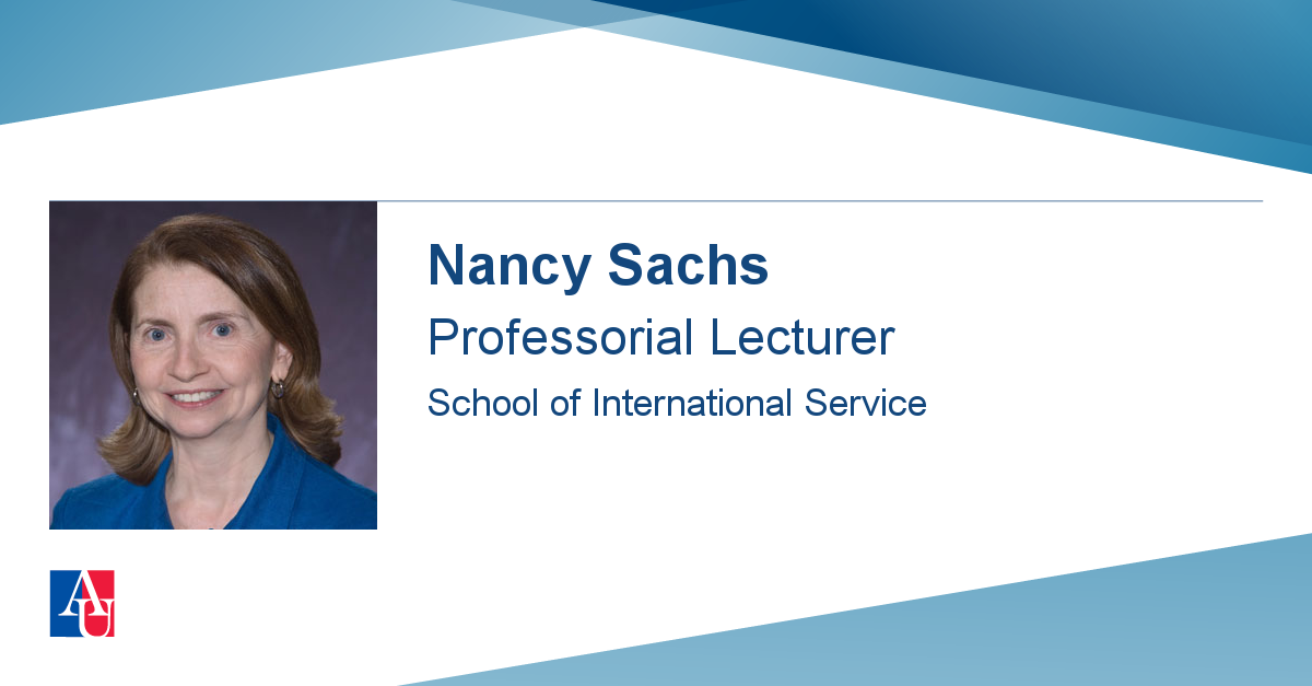 Faculty Profile Nancy Sachs School of International