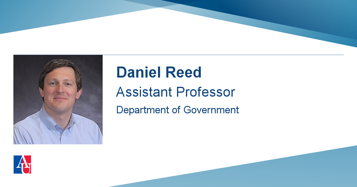 Faculty Profile: Daniel Reed | School of Public Affairs | American ...