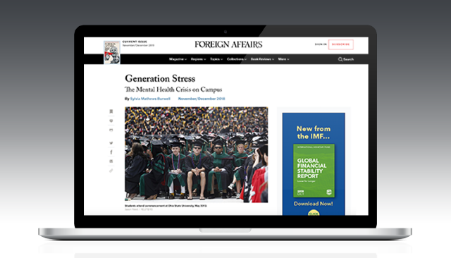 Generation Stress article on a laptop