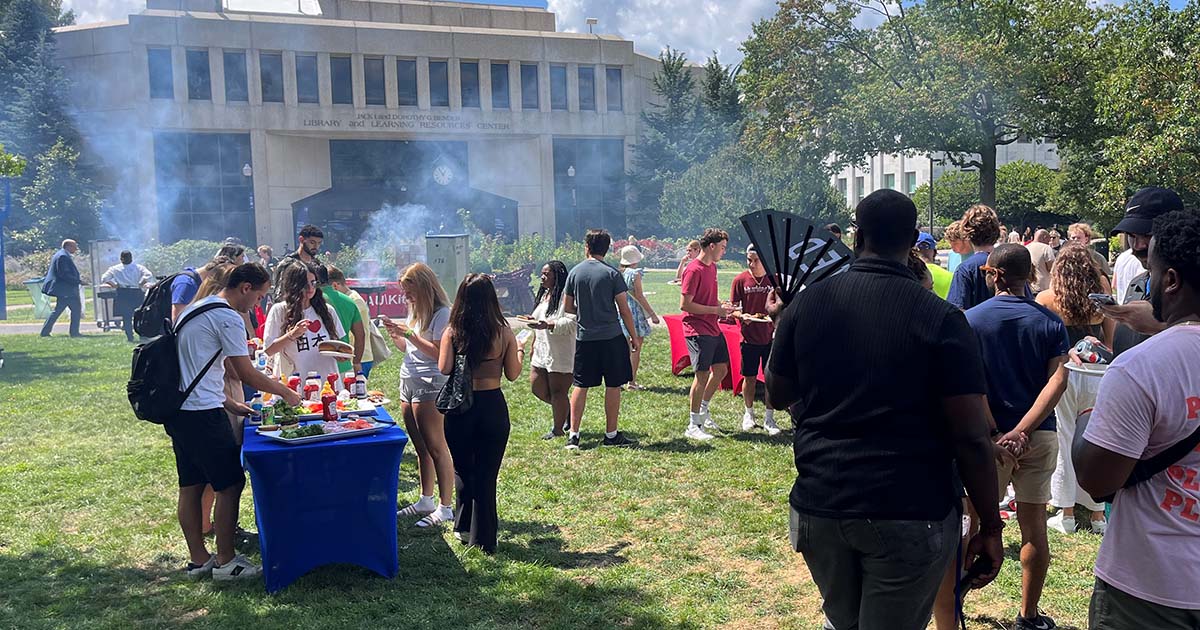 quad-party-3 RHA-AU Kitchen Taste of Home BBQ on the Quad following the ribbon cutting