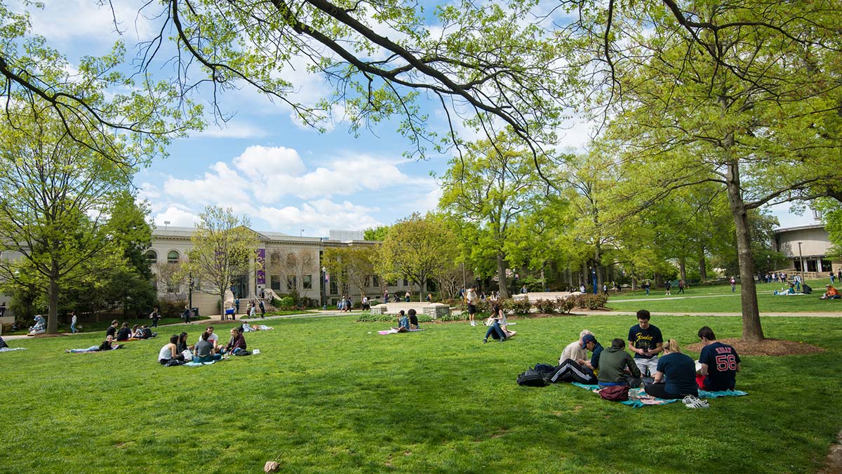 Students on the AU quad