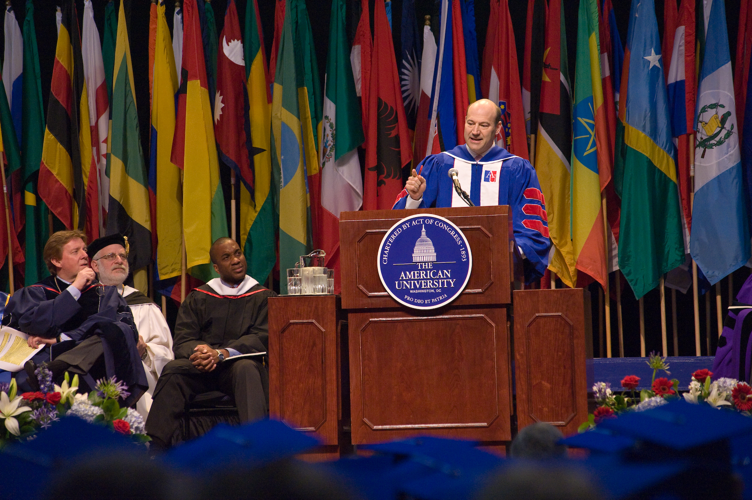 Cohn speaking at commencement