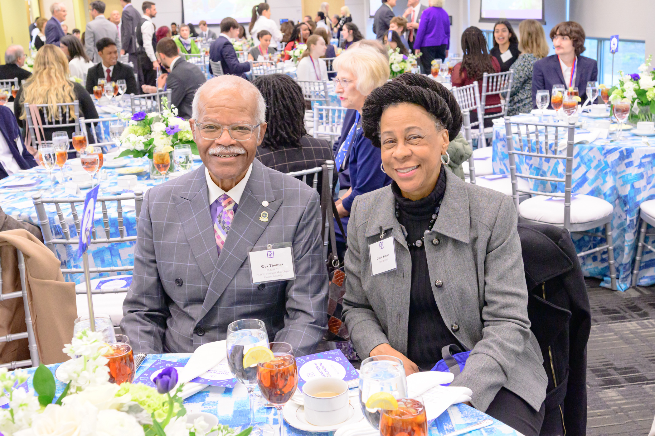 Donors sit together at the Celebration of Scholarships
