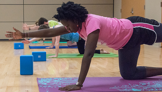 Woman holding a yoga pose