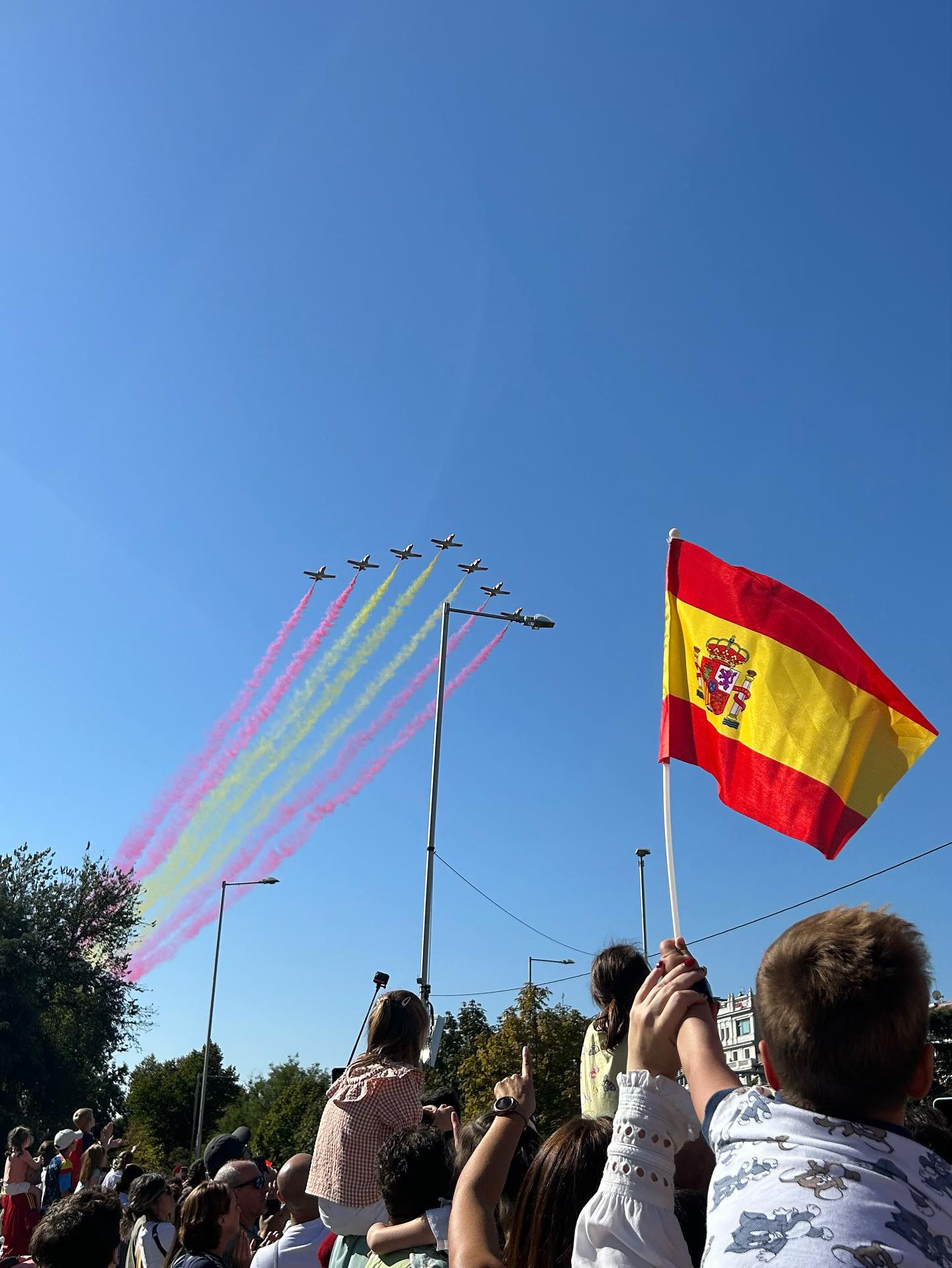 Shot of flyover by Spanish Air Force