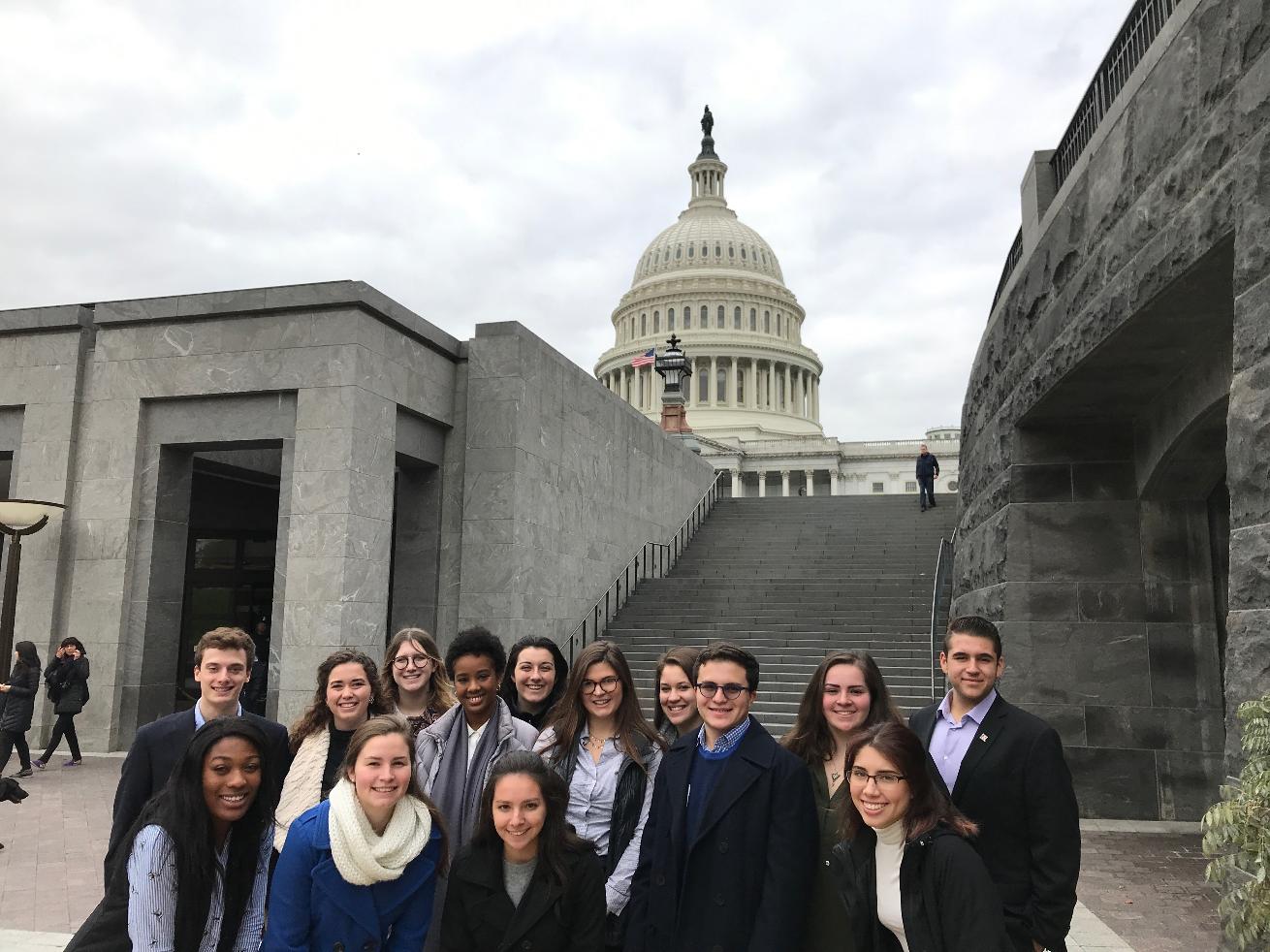 Students at the Capitol building