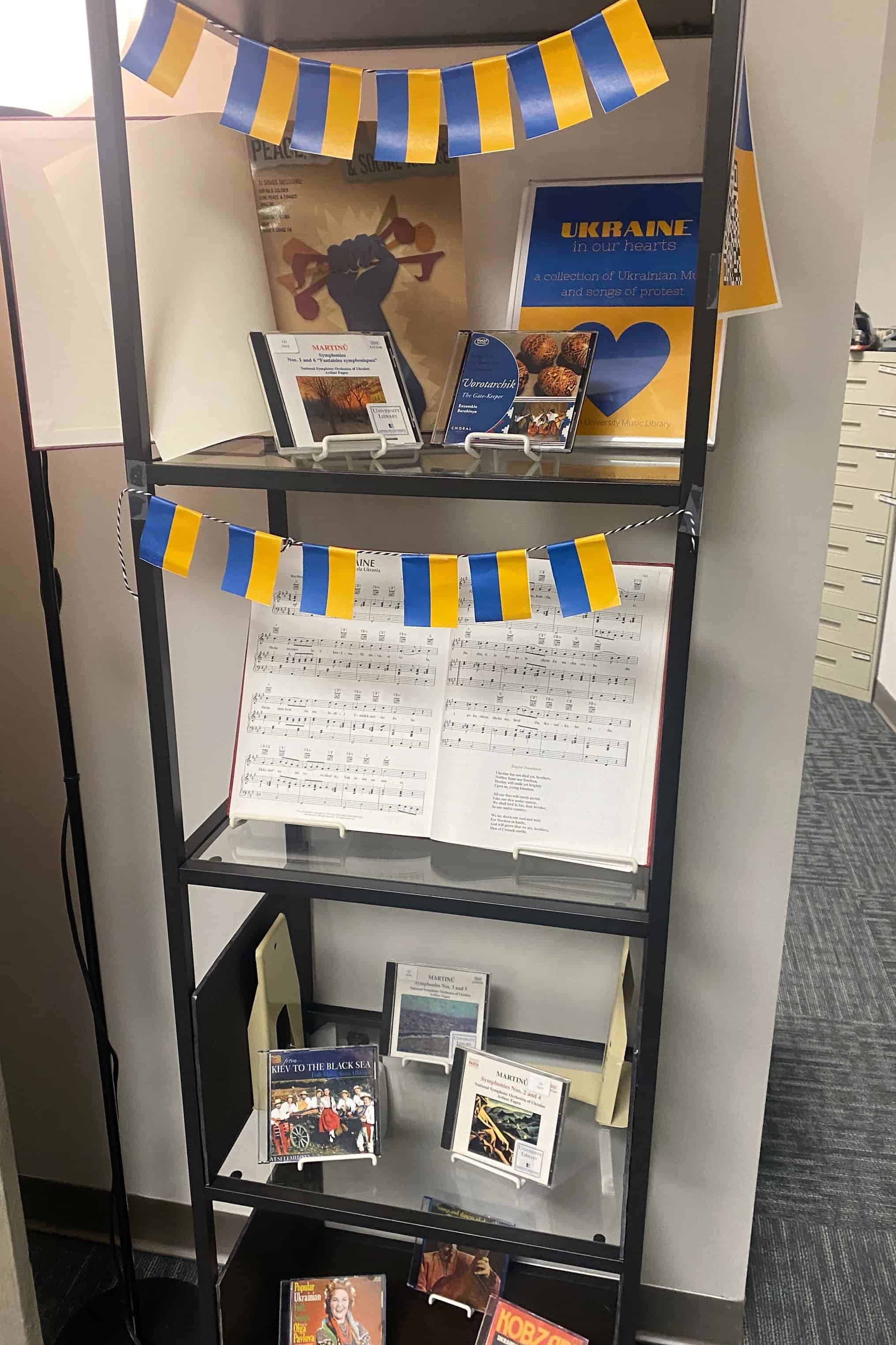 Display of Ukranian music in Katzen Library