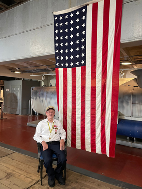 A veteran visits the SS American Victory 