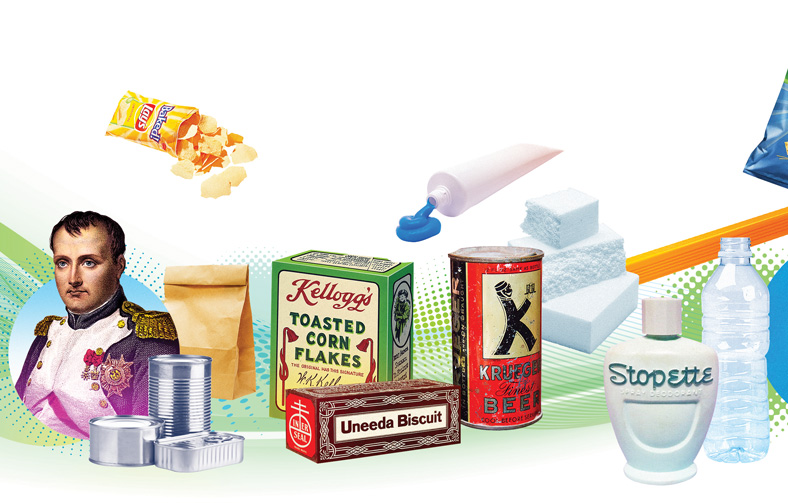 timeline of food packaging from 1795 to 1973