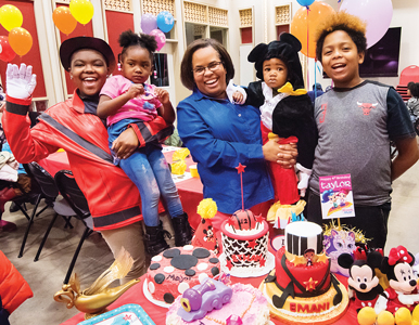 Jolene McNeil and kids celebrating their birthdays