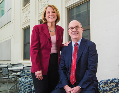 Alice Hill and Peter Starr in the CAS atrium