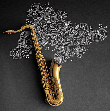 Illustration of a saxophone