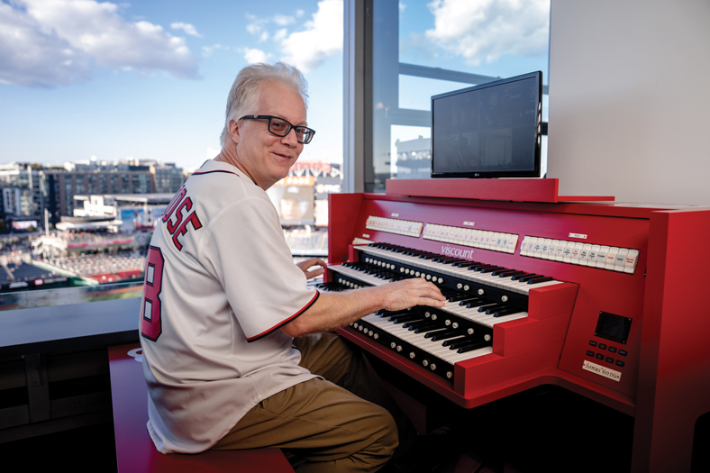 Matthew Van Hoose behind his organ at Nats Park