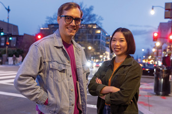 Patrick Fort and Ruth Tam on a DC street