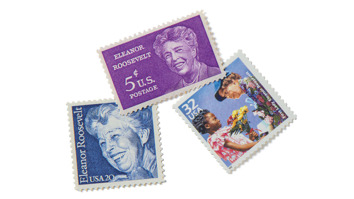 10 Eleanor Roosevelt Vintage Stamps Navy Blue First Lady Unused Postage for  Mailing