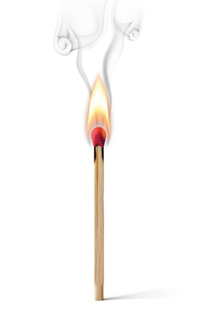 a match with a flame