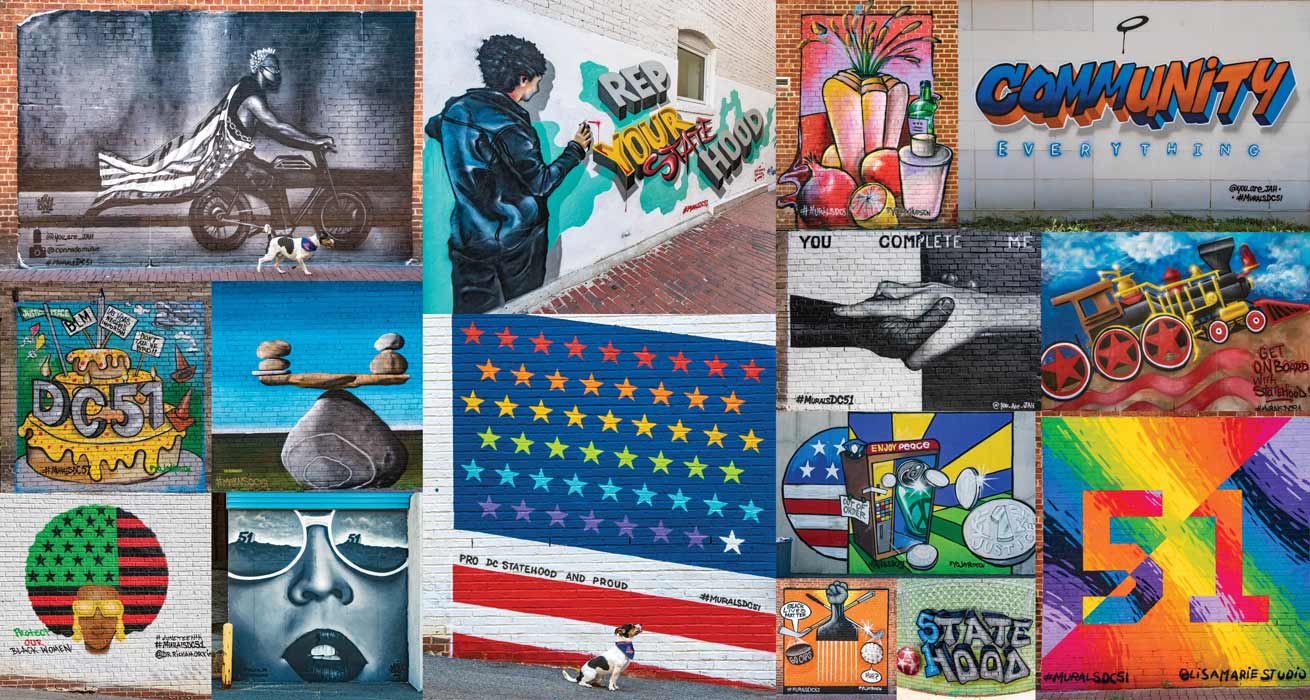 Pro-statehood murals painted on walls across Washington, DC
