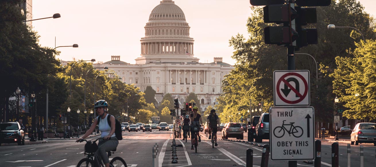 cyclists near the US Capitol