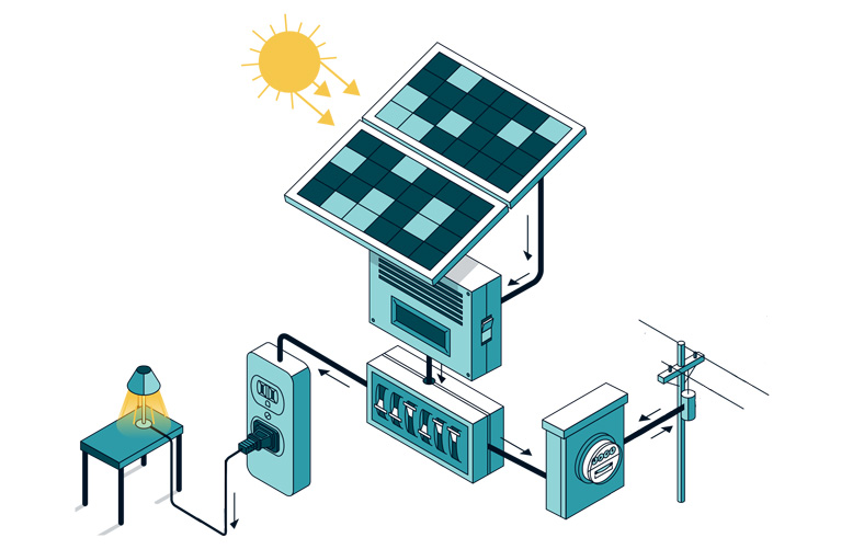 Illustrated solar panel