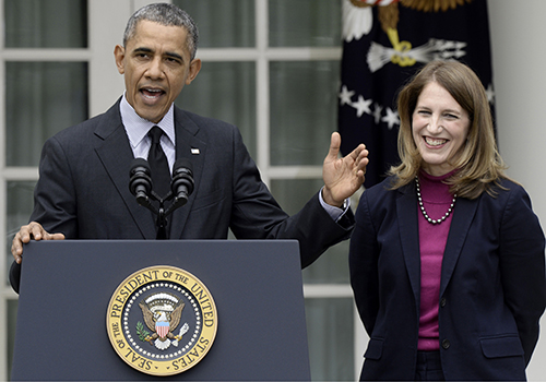 Barack Obama and Sylvia Burwell.