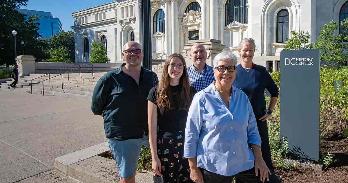 Vincent E. Slatt, Emma Busch, Prof. Salvador Vidal-Ortiz, Leti Gomez and Anne McDonough in front of the DC History Center.