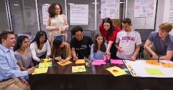 American University students collaborate.