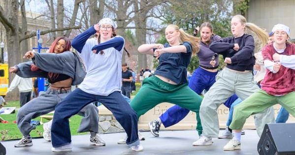 Dancers perform during the inauguration picnic. Photo by Jeff Watts.