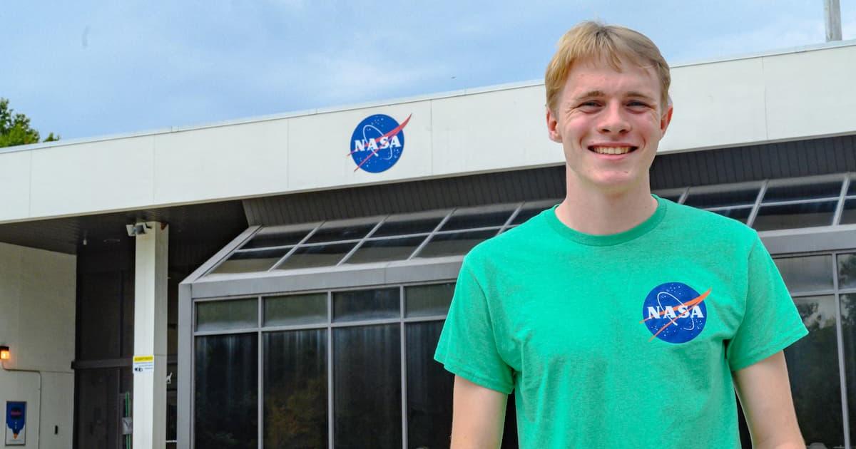 Carter Zembrzuski outside the Goddard Space Center