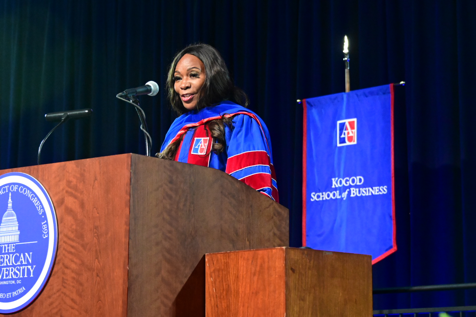 Dambisa Moyo addressed graduates from Kogod School of Business and Office of Professional Studies.