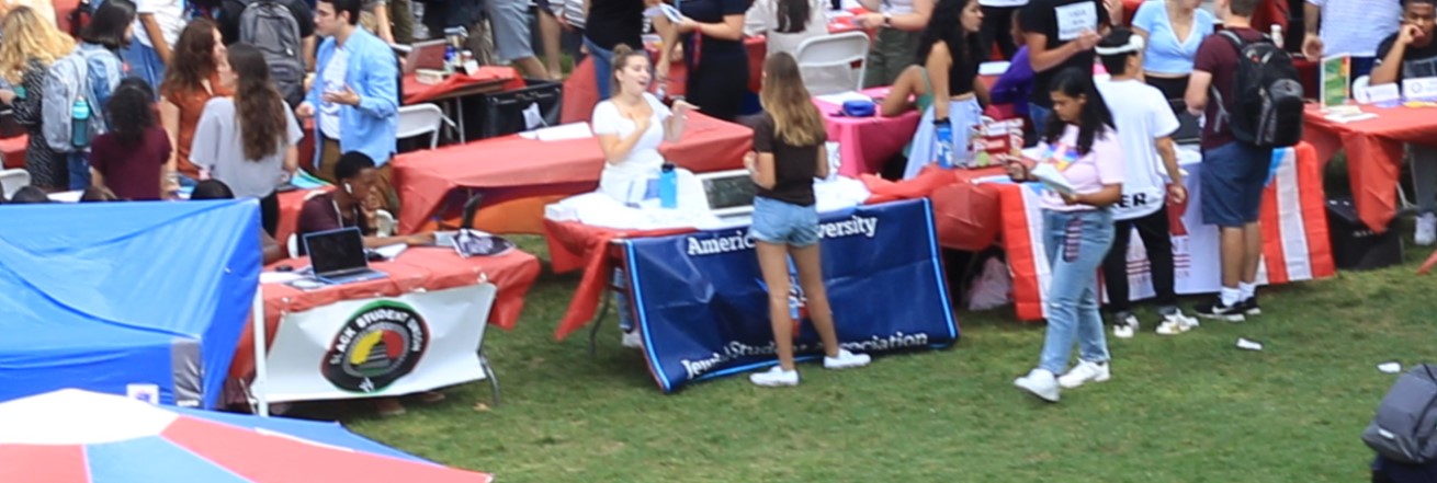 Drone shot of Student Club Involvement Fair
