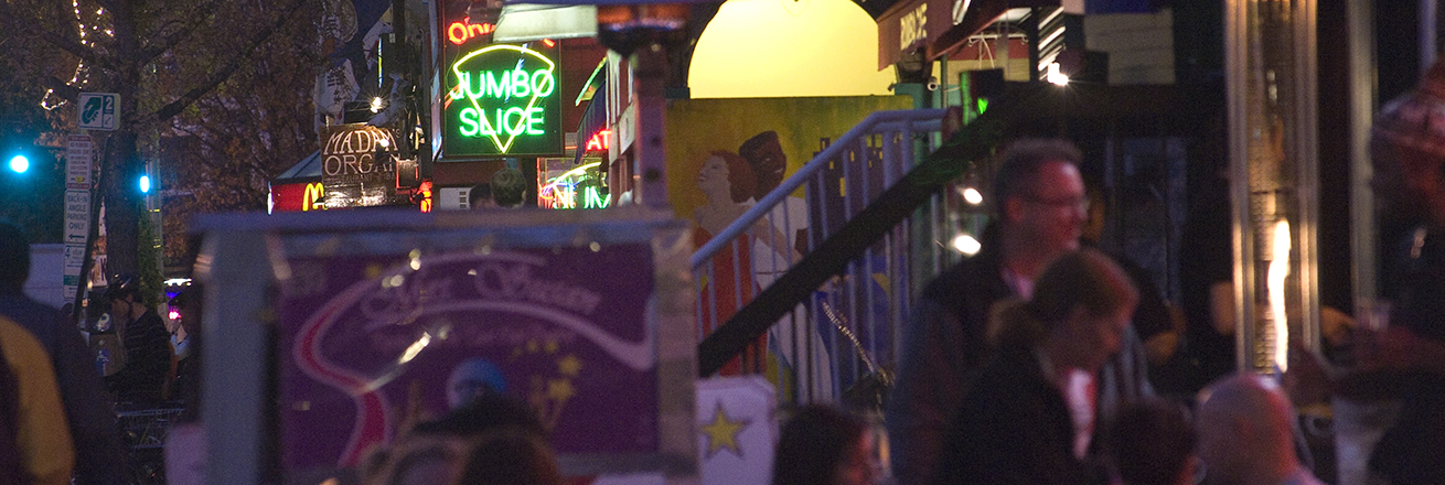 Night time in the U Street corridor of Washington, DC