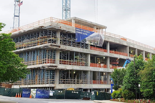 Construction on the hall of science