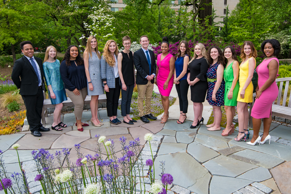 Student award winners pose in a group