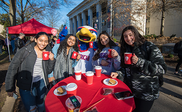 students at pop up study break