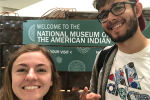 Michal with friend at the Native American Museum