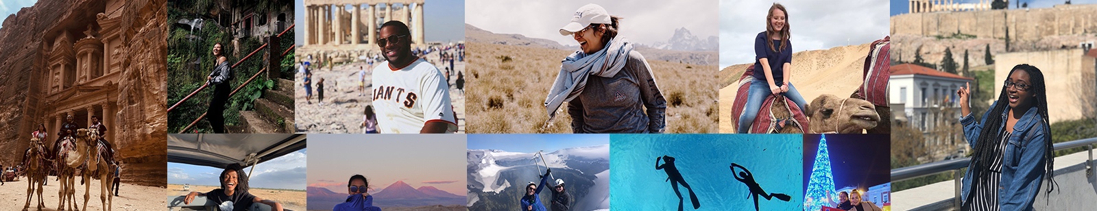 AU Abroad students in different destinations