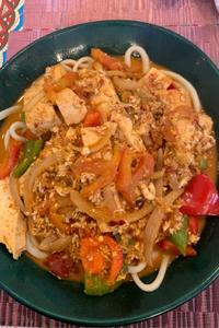 Uyghur noodle dish