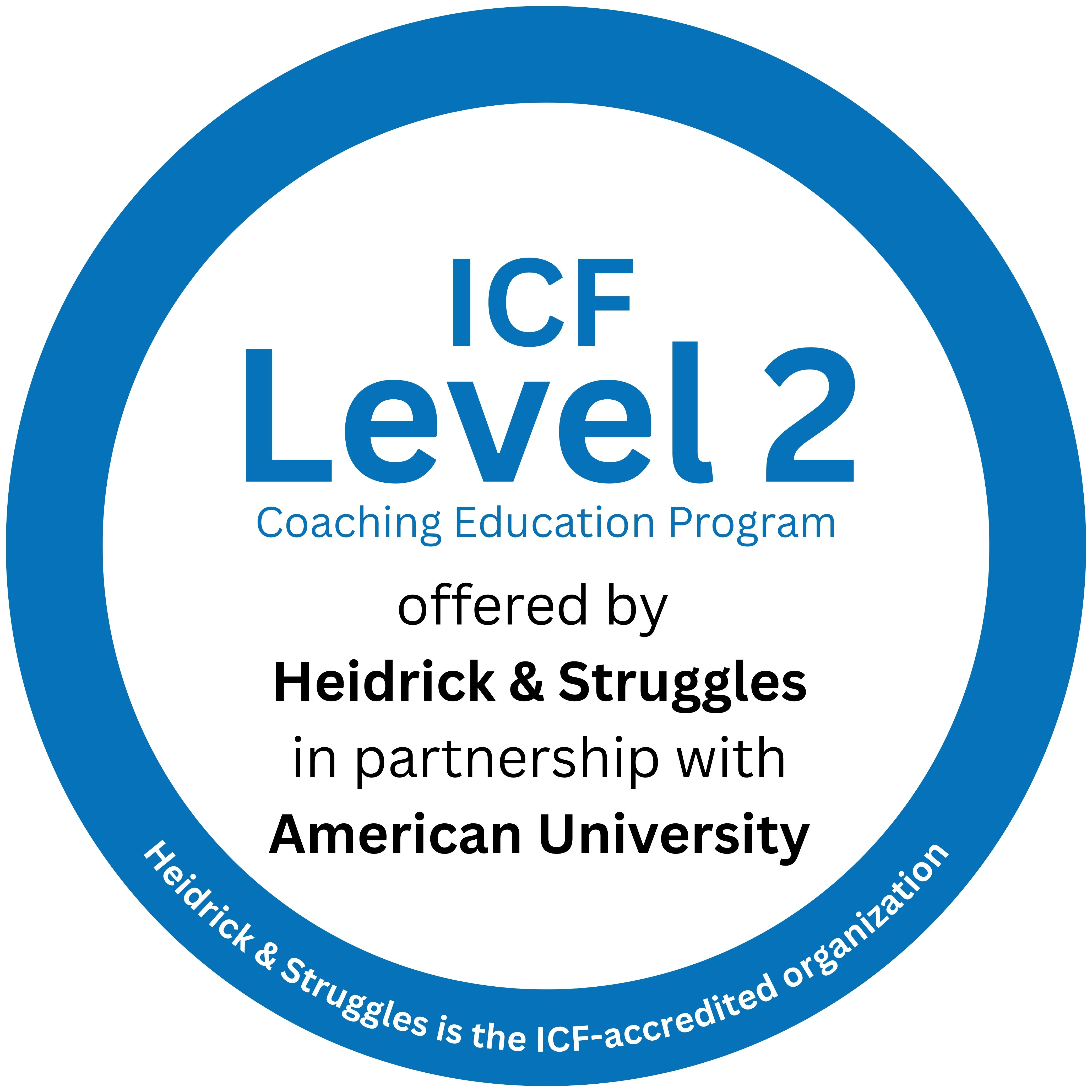 Level 2 ICF Accreditation through Heidrick & Struggles