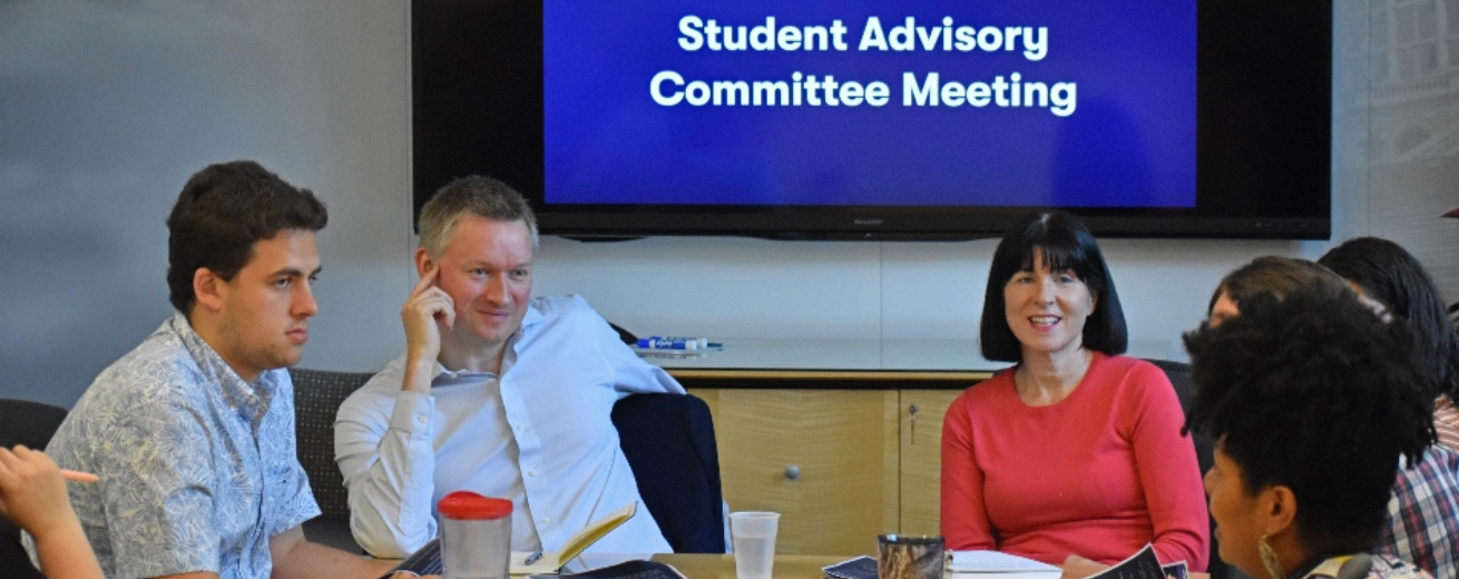 Amy Dacey and Marcus Roberts with students