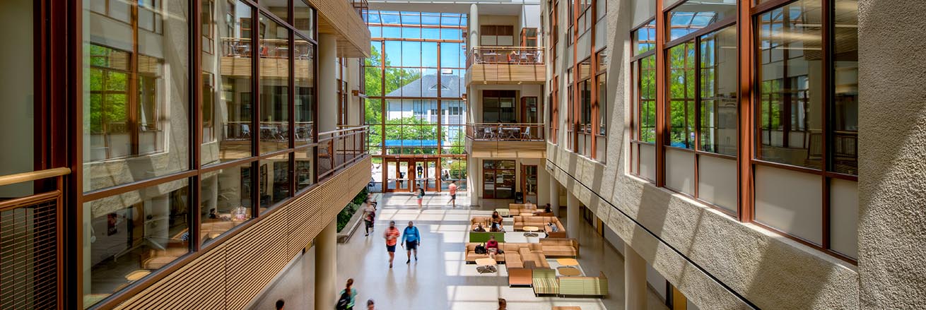 birds eye view inside the School of International Service atrium