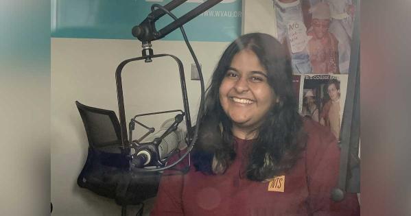 Paroma Mehta in the radio station studio